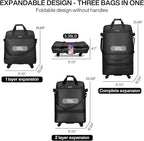 Hanke Suitcases with Wheels Expandable Foldable Luggage Bag Suitcase - Image 2