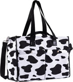 Closeable Tote Bag with 12 Pockets, Thick Bottom Support & Adjustable Strap by Bagenerous