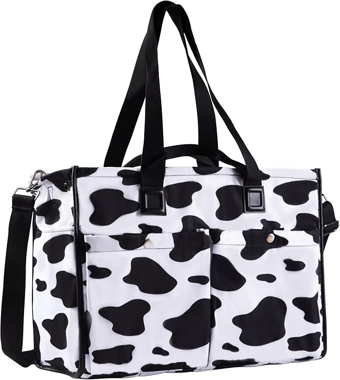 Closeable Tote Bag with 12 Pockets, Thick Bottom Support & Adjustable Strap by Bagenerous
