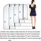 Garment Bags for Hanging Clothes 12 PCS Transparent Waterproof Dustproof Storage for Wardrobe Storage Suit Covers for Closet Clear Reuse Full Zipper for Costumes Suits Coats 24''x48'' (24'' x 48''/12 Pack / Black-Translucent)