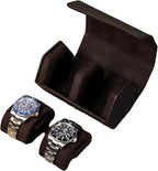 Genuine Leather Watch Roll Travel Case, Vintage Full Grain Leather Hexagon - Image 4