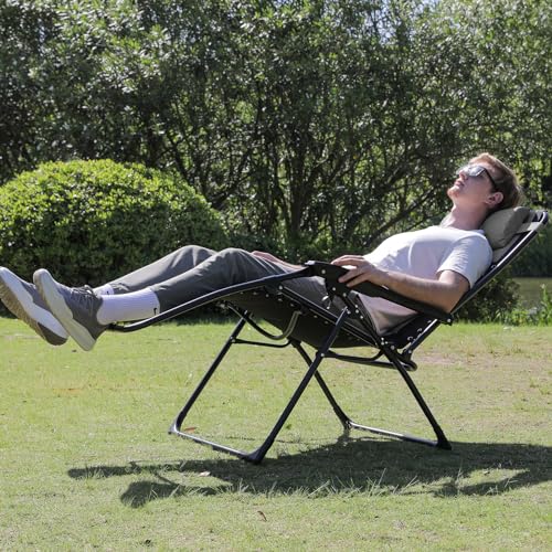 Oversized Zero Gravity Chairs Set of 2 (Black)
