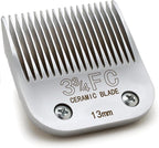Docal 3-3/4FC Silver Detachable Clipper Ceramic Blades, Dog Grooming Clipper Replacement Blades Compatible with Dog Clippers, KM Series Clippers, A5, Size 3-3/4FC, Cut Length 1/2"(13mm)