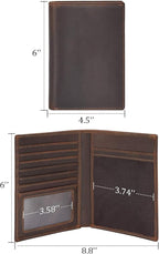 Polare Luxury RFID Blocking Leather Passport Holder Travel Wallet - Image 8