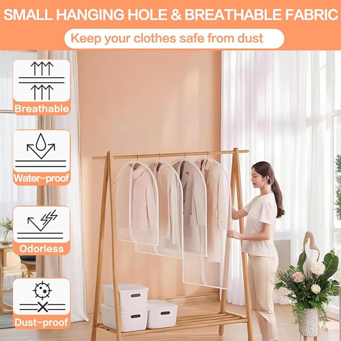 Garment Bags for Hanging Clothes Suit Bags for Closet Storage Clothes Storage - Image 6