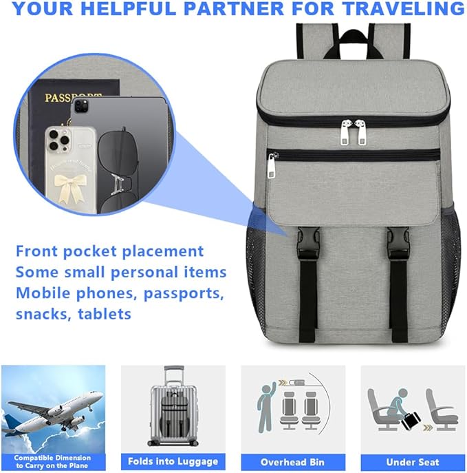 Cooler Backpack, 30 Cans Backpack Coolers Insulated Leak Proof - Image 5