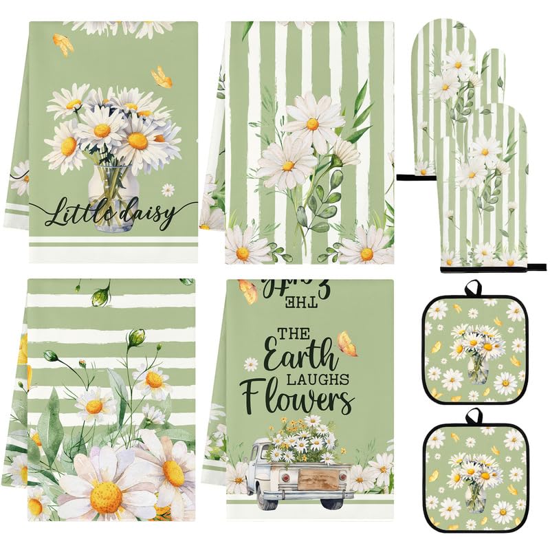Green Daisy Kitchen Decor Set (Spring Green Daisy)