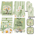 Green Daisy Kitchen Decor Set (Spring Green Daisy)