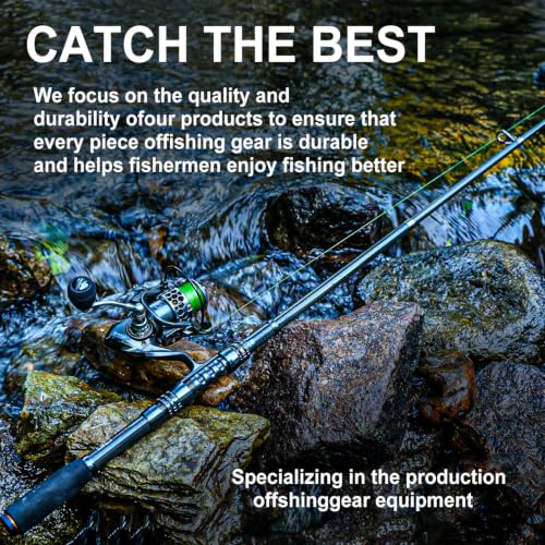 Fishing Rod Combos with Telescopic Fishing Pole Spinning Reels Fishing Carrier Bag for Travel Saltwater Freshwater Fishing (6.89 ft / A-fishing Full Kits With Carrier Case)