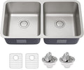 KRAUS Dex 33-inch Undermount 16 Gauge Stainless Steel Double Bowl Kitchen Sink by KRAUS