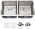 KRAUS Dex 33-inch Undermount 16 Gauge Stainless Steel Double Bowl Kitchen Sink by KRAUS