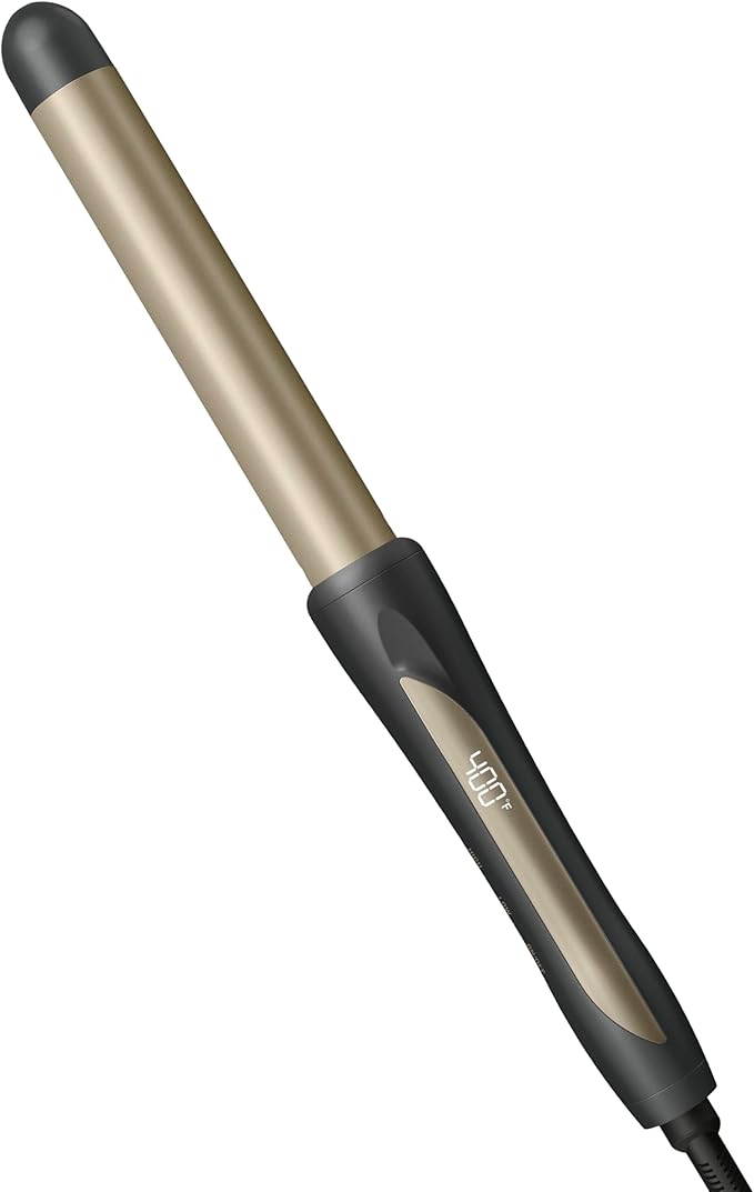 INFINITIPRO BY CONAIR Tourmaline Ceramic 1-Inch Curling Wand, 1-Inch Barrel Produces Flawless Waves, Hair Wand for Use on Short, Medium, and Long Hair, Dark Grey