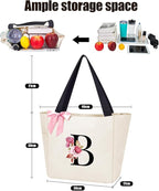 Vavabox Tote Bag, A-Z Initial Monogrammed Waterproof Tote Bag, Bridesmaid Gifts - Image 2