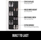 GORILLA GRIP Over the Door Shoe Organizer, 2 Pack, 24 Breathable Mesh Pockets - Image 2