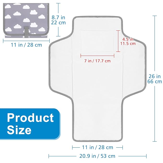 Accmor Portable Diaper Changing Pad, Waterproof Baby Changing Mat, Foldable - Image 6