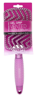 Swissco Pro Gel Grip Vented Hair Brush Gloss (Electric Pink Gloss)