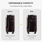 LEVEL8 Grace Carry On Luggage Airline Approved, 20 Inch Expandable Hardside - Image 4
