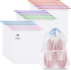 18 Pack Shoe Bags for Travel, 15.7" x 11.8" Clear Travel Shoe Bags for Packing by COIDEA