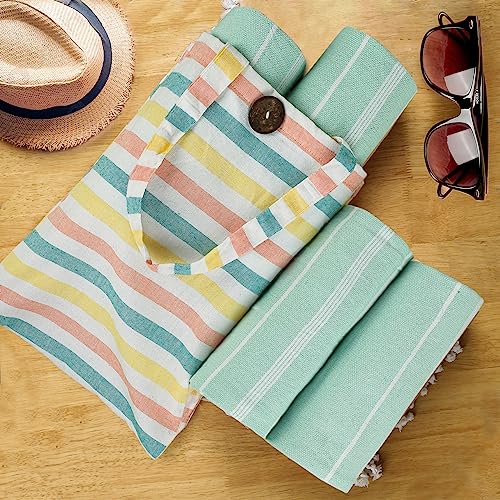 Cotton Turkish Beach Towels (39 x 72 inch ( Beach towel - 4 PACK ) / Mint)