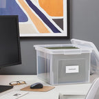 STAPLES Hanging File Folder Box, Storage Bin Organizer, Snap Lid, Letter & - Image 8