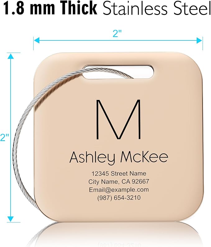 Personalized Engraved Metal Luggage Tags - Image 4