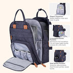 BabbleRoo Extra Large Diaper Bag Backpack, Expandable Baby Bag - Image 4