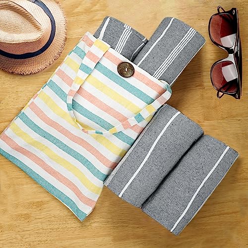 Cotton Turkish Beach Towels (39 x 72 inch ( Beach towel - 4 PACK ) / Grey)