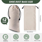 12 Pcs Shoe Dust Bags Beige Duster Flannel Single Shoe Pouch - Image 2