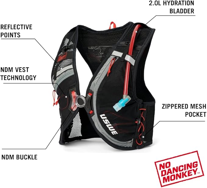 USWE Rush 8L Bike Hydration Vest, Adjustable Chest Straps Running Hydration Vest - Image 8