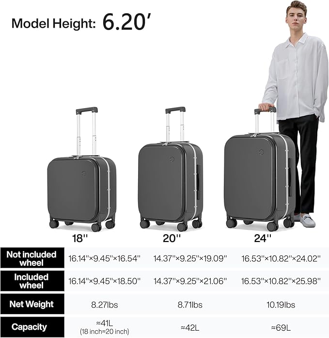 mixi Luggage Suitcase with Spinner Wheels - Image 6