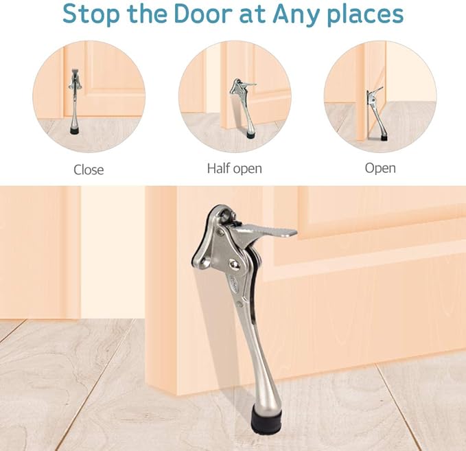 Door Stopper, One-Touch semi-Automatic Metal Door Stopper, - Image 4