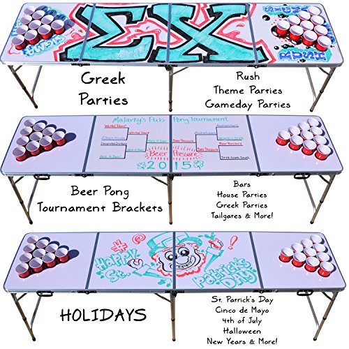 8 Foot Portable Beer Pong (8-Feet / Custom Dry Erase)