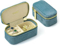 Small Travel Jewelry Case, Mini Tiny Plush Velvet Jewelry Box by TAIMY