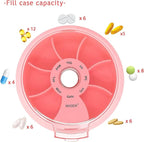 12PCS INVODA Weekly Pill Organizer 7 Compartment Rotating Pill Box - Image 5