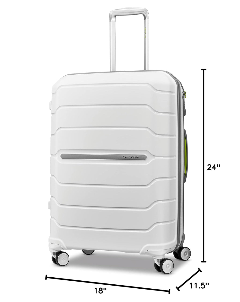 Freeform Medium Luggage with Dual 360° Spinner Wheels (Checked-Medium Spinner / White/Grey)