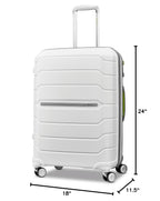 Freeform Medium Luggage with Dual 360° Spinner Wheels (Checked-Medium Spinner / White/Grey)