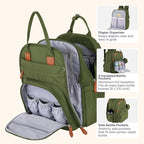 BabbleRoo Extra Large Diaper Bag Backpack, Expandable Baby Bag - Image 4