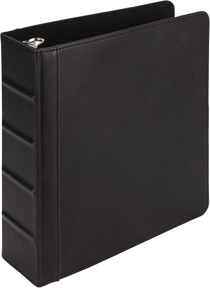 Samsill Vintage Leather Mini 3 Ring Binder 2 Inch Round Ring, 5.5 x 8.5 Inch by Samsill