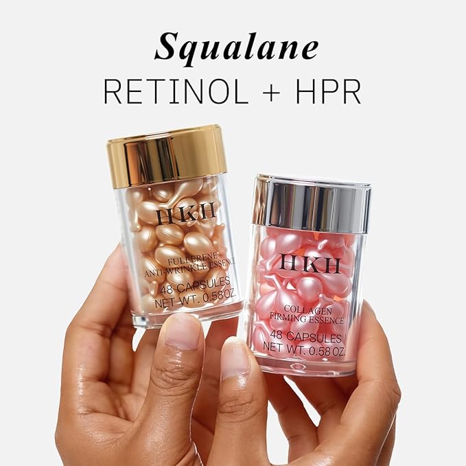 HKH Vitamin C Serum Capsules For Face: 48 Caps Anti-Aging Wrinkles With Vit C & Vitamin E Serum For Women Over 30+ - Reducing Fine Lines - Smoothing & Firming Skin - Travel Portable