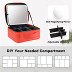 Travel Makeup Bag with LED Mirror and 10x magnifying glass with 3 Lighted - Image 4