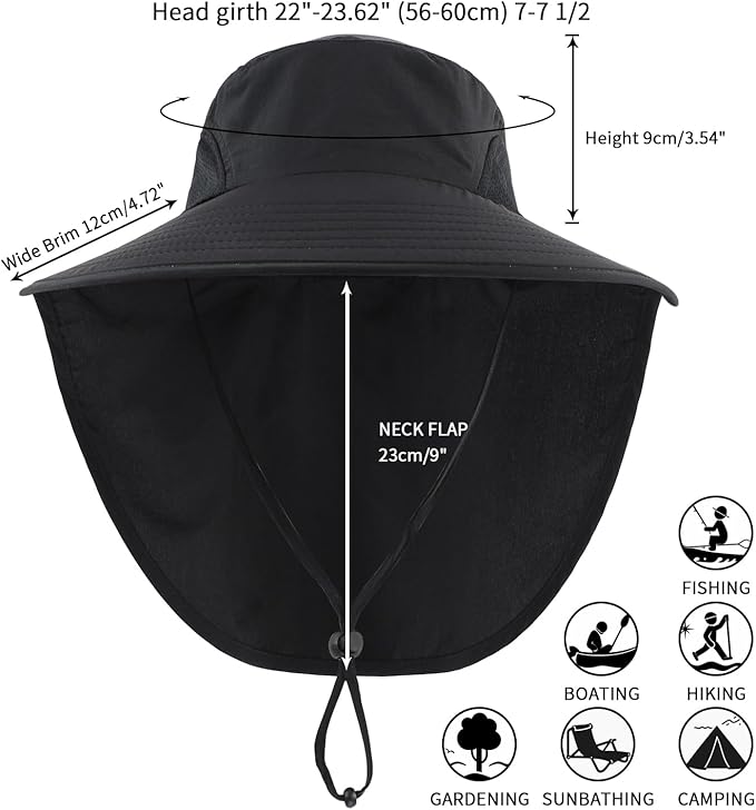 Home Prefer Outdoor UPF50+ Sun Hat Wide Brim Mesh Fishing Hat - Image 2