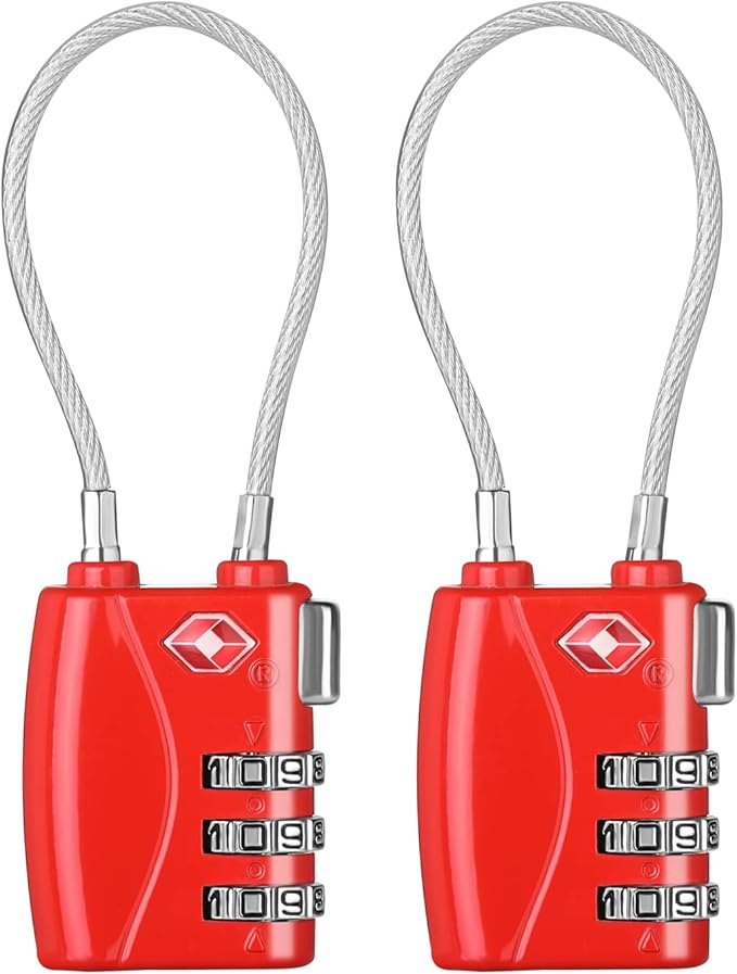 ZHEGE TSA Locks for Luggage 3 Digit Cable Padlock by ZHEGE