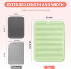 Quccefods Large Heat Resistant Silicone Mat for Hair Styling Tools - Portable Cover for Curling Irons, Flat Irons and Hair Straighteners