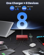 200W USB C Charger Block, 8-Ports GaN III Fast Charging Station Hub, QC4.0+PD - Image 4