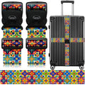 Luggage Straps for Suitcases (Green Print)