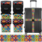 Luggage Straps for Suitcases (Green Print)