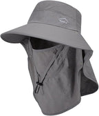 Sun Hat for Men Women with Neck Flap, UPF 50+ UV Protective Hiking Fishing Hats by ZOORON