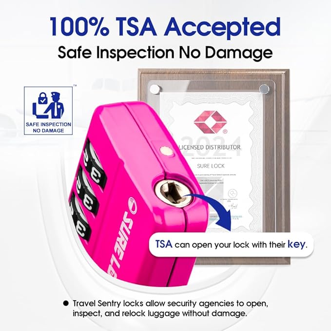 SURE LOCK TSA-Approved 4-Digit Resettable Combination Lock - Image 2