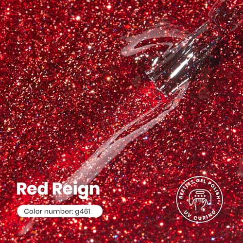 Beetles Red Glitter Gel Nail Polish (C - Flakie Red | Red Reign)