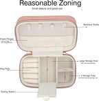 Small Jewelry Travel Case For Womens Small Rectangle PU Leather Jewelry Box - Image 2